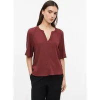 s.Oliver Kurzarmbluse Bluse Gecrêpte Bluse aus Viskosemix