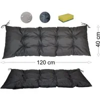 Rattani Bankauflage Polster Kissen für Gartenbank Gartenmöbel 120 x 40 Outdoor, Wasserabweisend, extra dicke Füllung, Bindebänder