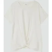 s.Oliver Kurzarmshirt T-Shirt Fließendes T-Shirt mit Knoten-Detail und leichtem Glanz