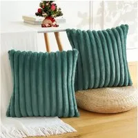 OKWISH Kissenbezüge 2er Set Flauschig Plüsch Deko Dekokissen Sofakissen Zierkissenbezüge, (2 Stück), 45x45cm Sofakissen Couchkissen Bezug Sofa Schlafzimmer Reißverschluss