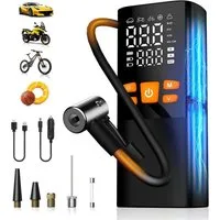 AIBISTAR Akku-Luftpumpe 6000mAh Tragbare Fahrradpumpe 150PSI Elektrische Luftpumpe, mit Intelligentes Display,Für Auto, Motorrad, Fahrrad & Ball
