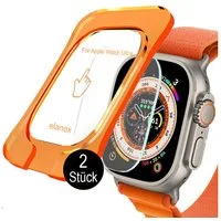 ELANOX Displayschutzfolie 2 x 9H Schutzglas für Apple Watch Ultra 1 2 49 mm Displayschutzfolie für Apple Watch Ultra / Ultra 2, 2xSP-Ultra, Hartglas, Schutzglas