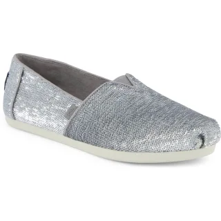 TOMS Alpargata Pailletten Textil Damen Silber Espadrilles