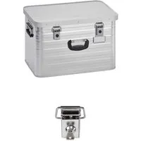 Enders® Aufbewahrungsbox Alubox 63 L+Schloss Set, hochwertig verarbeitet mit Moosgummidichtung, Alukiste Transportbox Lagerbox Alukoffer Metallkiste Alubox
