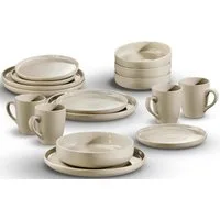 LeGer Home by Lena Gercke Kombiservice Geschirr-Set, Service Liliane (16-tlg), 4 Personen, Steinzeug, skandinavische, minimalistische Formensprache, 16 Teile