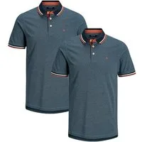 Jack & Jones Poloshirt 2er Pack Paulos - Slim Fit (Spar-Set, 2-tlg) Poloshirt - Baumwolle - Atmungsaktiv - Mit kleinem Markenlogo