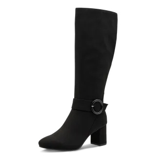 MARCO TOZZI Stiefel, Blockabsatz, Businessstiefel, Langschaftstiefel mit Zierschnalle