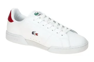 Lacoste Herren Sneaker CARNABY CUP 125 Wei?/Navy/Rot Glattleder Gummisohle