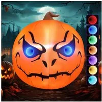 Elegear LED-Dekofigur Weihnachtsdeko, aufblasbarer Weihnachtsmann mit LEDs für Outdoor Innen (1 St), 1,5M Kürbis-Deko, Aufblasbare Halloween-Deko, Kinder-Foto-Requisite