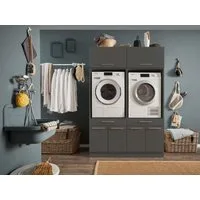 Laundreezy Mehrzweckschrank-Set LAUNDREEZY LDSK3, Breite 135 cm, Soft-Close-Funktion, höhenverstellbare Füße