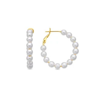 Luxenter White Pearl Ohrringe aus 18 Karat Gelbgold – Rabak