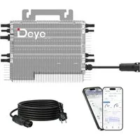 SUNNIVA Wechselrichter DEYE Mikro-Wechselrichter 1600 W SUN-M160G4-EU-Q0, (inkl. 5m Anschlusskabel für Mini-PV Solaranlage Balkonkraftwerk, IP67 wetterfest, 4 MPPT, WIFI, Micro Inverter)