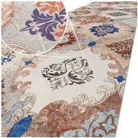 ANRO Küchenläufer ATLANTA Läufer Flurläufer Teppichläufer, Eckig, Bodenläufer 100x48cm Oriental Teppich Beige pflegeleicht