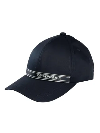 Emporio Armani Markenstreifenkappe, Blau