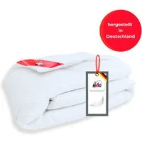 RIBECO Daunenbettdecke Johanna, Bettdecke in 135x200 und 155x220cm und weiteren Größen, Füllung: 80% Daunen, 20% Federn, Bezug: 100% Baumwolle, Topseller, Daunen und Federn, Daunendecke, Federdecke, Made in Germany