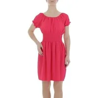 Ital-Design Sommerkleid Damen Freizeit (86164464) Kreppoptik/gesmokt Minikleid in Pink