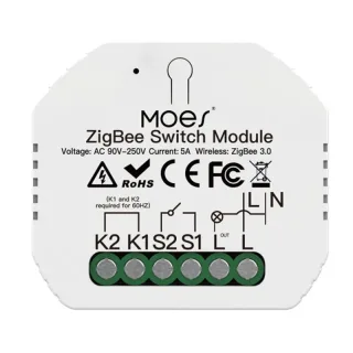 Tuya Zigbe 1-Way Switch Module 90-250V AC 5A Single Fire Wire Smart Light Switch Tuya App Remote Control Timer Schedule