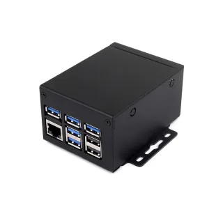 Waveshare PI5-CASE-D Industrial Grade Metal Case for Raspberry Pi 5 Supports Official Fan & HATs Wall-mount and Rail-mou