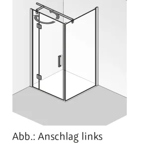 HSK Aperto Pro Drehtür pendelbar an Nebenteil mit Seitenwand 28005xxx-28305xxx