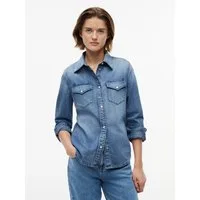 Tommy Jeans Jeansbluse WMN REGULAR SHIRT EXT Baumwolle, regular fit, Brusttaschen