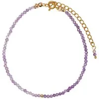 Firetti Armband Schmuck Geschenk Messing Armschmuck Armkette Edelstein, Made in Germany - mit Amethyst, Bergkristall