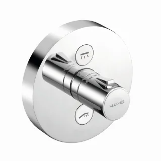 Kludi PUSH UP-Thermostatarm. mit Druck- taste für 2 Verb., rund chrom, 389120538 389120538