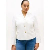 Tommy Hilfiger Curve Jackenblazer CRV LINEN MIX SLIM BLAZER in großen Größen, mit Revers