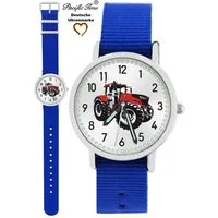 Pacific Time Quarzuhr Kinder Armbanduhr Traktor rot Wechselarmband, Mix und Match Design - Gratis Versand