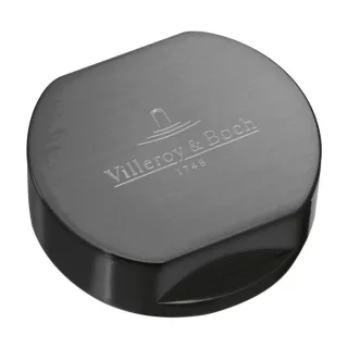 Villeroy und Boch Abdeckkappe 94052505 anthracite, Edelstahl massiv, rund, für Doppeldrehgriff