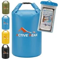 Active Peak Drybag Wasserdichte Tasche & Packsack (inkl. Wasserdichter Smartphone Hülle, 2-tlg), Waterproof Bag Seesackfür SUP, Kajak, Strand, Wassersport, Outdoor uvm