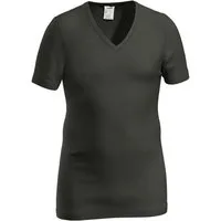 HERMKO Unterziehshirt 40488 Merinowolle/Tencel kurzarm Shirt mit V-Ausschnitt hergestellt in EU