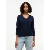 Tommy Hilfiger Strickpullover STITCH V-NECK mit Knopfdetail am Ärmel, Regular Fit