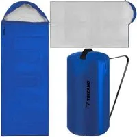 Trizand Schlafsack Blau / Schwarz Travel Touristen Schlafsack Mumienschlafsack (Schlafsack-Set, Schlafsack mit Aufbewahrungstasche), Touristischer Schlafsack mit 2-in-1-Funktion und Hohlfaserfüllung.