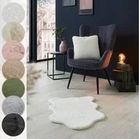 LUXOR living Fellteppich Novara, fellförmig, Höhe: 30 mm, Kunstfell, weiche Kaninchenfell-Haptik, waschbar, auch als 2er Set