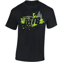 Baddery Print-Shirt Kinder Fahrrad T-Shirt: "MTB" - Geschenk Jungen & Mädchen, hochwertiger Siebdruck, aus Baumwolle