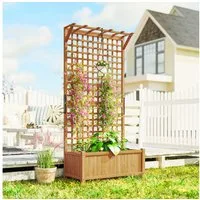 Outsunny Hochbeet mit Rankgitter, aus Holz (Pflanzkasten, 1 St., Gemüsebeet), für Garten Balkon Terrasse, für Kletterpflanzen Korbpflanzen, Blumen