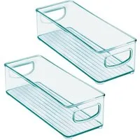 mDesign Aufbewahrungssystem mDesign Kunststoffbox Aufbewahrung Organizer 2er-Set Kunststoff Hell