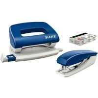 LEITZ Tischaufsatz Schreibtisch-Set Heftgerät+Locher blau