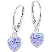 Goldene Hufeisen Paar Ohrhänger Zirkonia Herz Brisur Ohrringe aus 925 Sterling Silber (Hängeohrringe, inkl. Etui), Damen Silber-Schmuck mit Steine