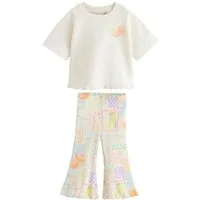 Next Shirt & Leggings Kurzarmoberteil und Schlagleggings (2-tlg)