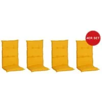 beo Polsterauflage Gartenstuhlauflage Hochlehner, Sitzkissen Outdoor, wetterfest, (Spar-Set, 4 Auflagen), Stuhlkissen, Sitzauflage, wasserabweisend, atmungsaktiv, waschbar
