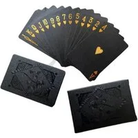 HS.SUPPLY Spielesammlung Designer Pokerkarten, Spielekarten, schwarze Pokerkarten wasserdicht, Gesellschaftsspiel, Familienspiel, Strategiespiel, 52+2 Karten, hochwertiges Kartendeck