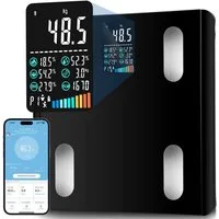 CkeyiN Pro Körper-Analyse-Waage Körperfettwaage mit Großem Display, Waage mit Körperfettanalyse, Waage mit Körperfett und Muskelmasse, Bluetooth Waage Personen mit App, Körperwaage Digital mit 19 Messwerten