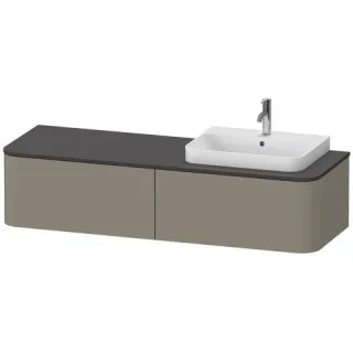 Duravit Happy D.2 Plus Konsolenwaschtischunterbau wandhängend Stein Grau Seidenmatt 1600x550x354 mm  HP4944R9292