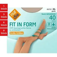 Nur Die Feinstrumpfhose Fit in Form Große Größen 40 DEN Damen (1er/3er/6er/9er Pack 1 St) nylon semi-transparent Fein-strumpfhose durchsichtig frauen multi-pack
