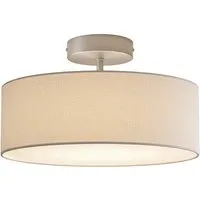meineWunschleuchte Deckenleuchte mit Stoff Lampenschirm Weiß Ø 30cm, ohne Leuchtmittel, kleine Stoff-Lampe, gemütliche Deckenlampe, E14 Schlafzimmerlampe