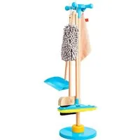 Hape Kinder-Besen Spielzeug-Putzset mit Ordnungsständer, (Set, 6-tlg)