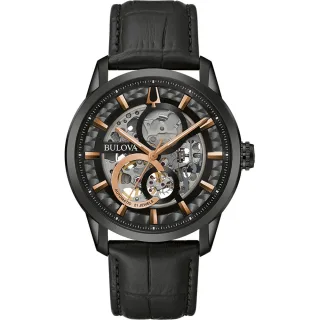 Bulova Sutton Automatic Schwarz Herren Armbanduhr 98A283