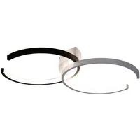 ZMH Deckenleuchte 55cm Wohn- Ess- Schlaf- Badelampe weiß&schwarz Eisen, dimmbar, LED fest integriert, LED fest integriert