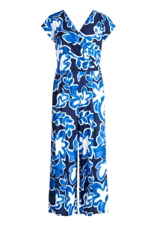 Betty & Co - Jumpsuit weiß/dunkelblau - Gr. - 36